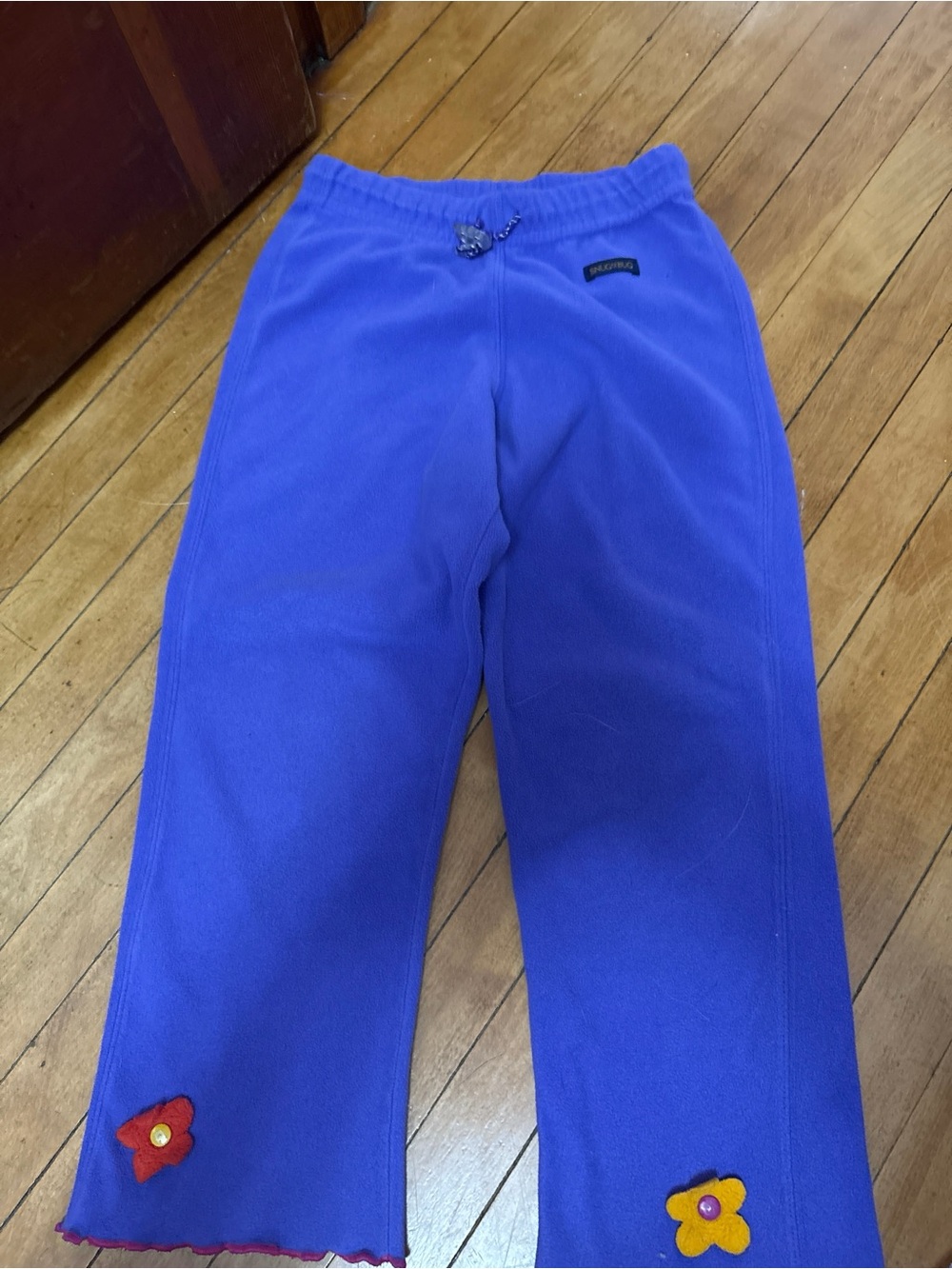 Snug As A Bug Purple Fleece Pants with Flower Accents Size 4-6 YRS
